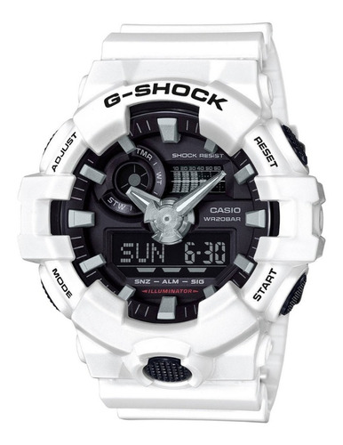 Reloj Análogo Digital G-shock Blanco Ga-700-7adr Hombre