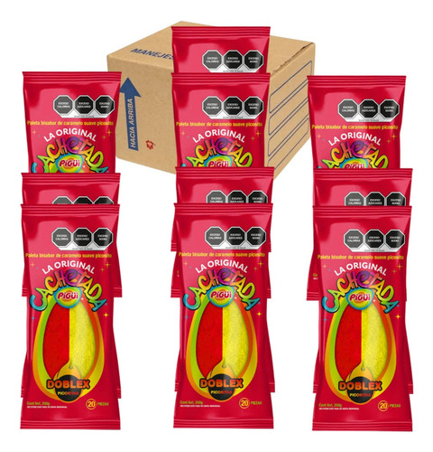 Paleta Cachetada 1200pz Bi Sabor Caramelo Suave Picosa