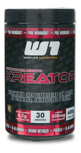 Kreator 600g Potente Pre Entreno Con Estimulantes Y Creatina