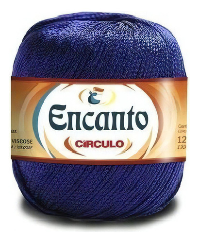 Linha Fio Encanto Para Croche 128m Circulo 100% Viscose Cor 2550 - Azul BIC