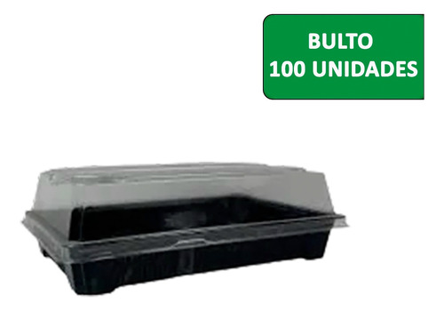 Envase Sushi Delipack Grande Alto Tapa Baja 100 Unidades 