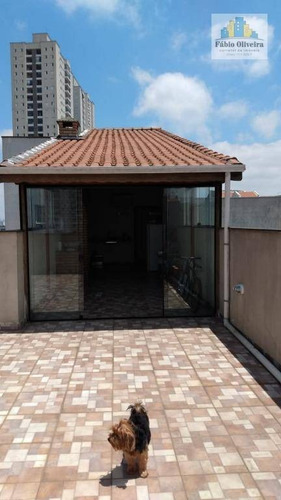 Cobertura Tipo Sem Condomínio Com Acesso Interno Com 2 Dormitórios À Venda, 63 M² Por R$ 450.000 - Vila Humaitá - Santo André/sp - Co0161