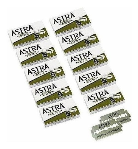Imagen 1 de 2 de Hojas De Afeitar Doble Filo Astra Platinum Blades, 50