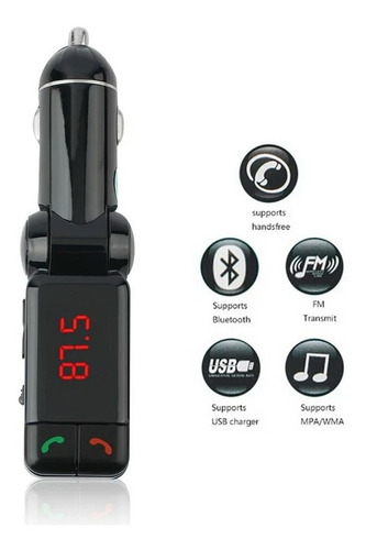 Receptor Bluetooth Transmisor Fm Llamada Cargador Auto Radio