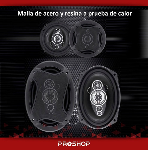 Imagen 4 de 10 de Kit 4 Parlantes Para Auto 6x9cm 800w 16x24 + 16cm 500w Modelo Nuevo