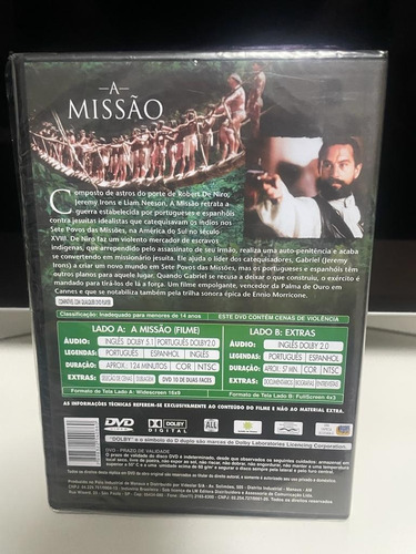 A Missão Edição Especial Lacrada- Robert De Niro Dvd (Usado)