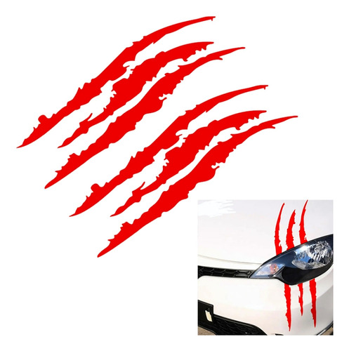 2 Pcs Reflective Car Sticker Monster Scratch Stripe Claw Mar