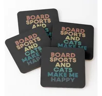 Comprar Set Posavasos Los Deportes De Tabla Y Los Gatos Me Hacen Fel
