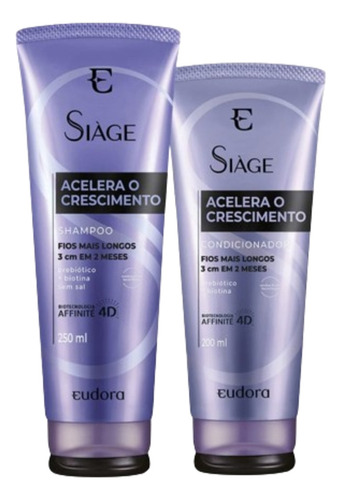 2 Kits Shampoo E Condicionador Siàge Acelera Crescimento