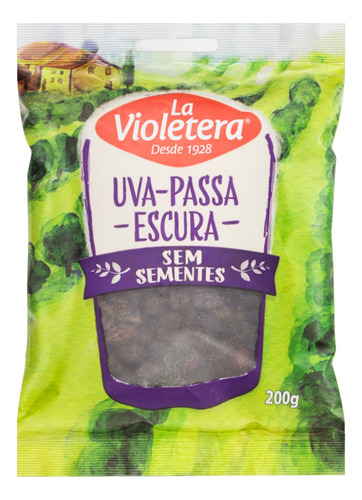 Uva-Passa Escura sem Semente La Violetera Pacote 200g