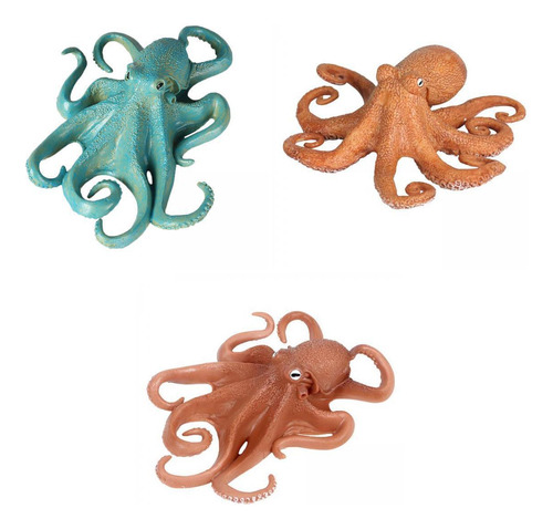 3x Figuras Realistas De Polvo De Animais Marinhos De