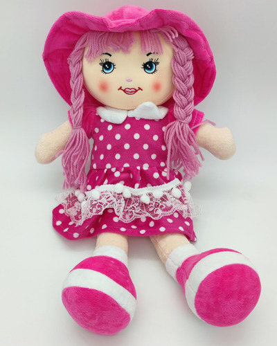 Muñeca De Tela Trapo Musical 47cms Tipo Pepona Peluche