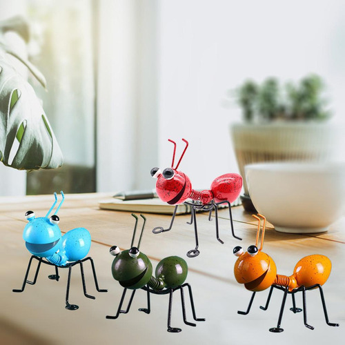 - 4 Pcs 3d Metal Ant Wall Art Decor Para Jardim Backyard
