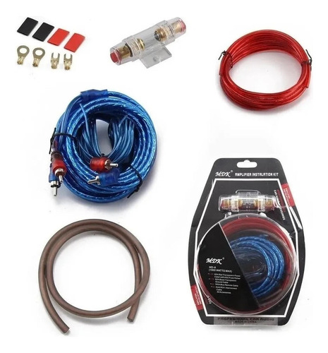 Kit Cables Para Amplificador Subwoofer 1500w Auto Vehículo