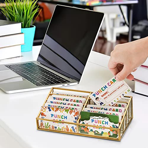 Soporte Dorado Para Tarjetas De Presentación Con 10 Ranuras
