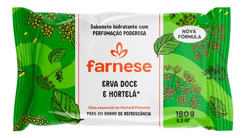 Kit C/20 Sabonete Farnese Erva Doce E Hortelã 180g
