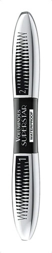 Máscara para cílios L'Oréal Paris Voluminous Superstar a prova d'água 12ml cor blackest black