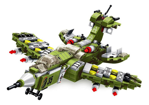 Cubic Avião De Combate 576 Peças 25 Em 1 Compatível Lego