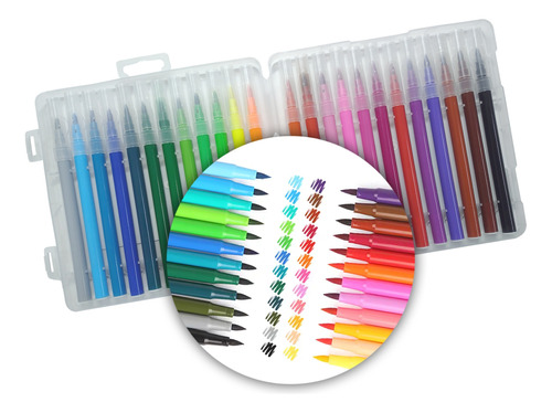 Set X 24 Marcadores Punta Pincel Color Brush Arte Dibujo