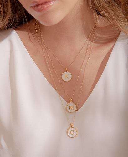 Cadena Con Colgante Letra L, Collar Con Inicial