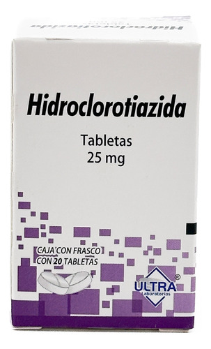 Hidroclorotiazida 25 Mg, 20 Tabs, Ultra Laboratorios- 3 Pack