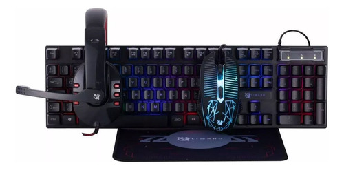 Combo Xlizzard Xzz Co 02 Tec/mouse/vincha Gamer Dimm