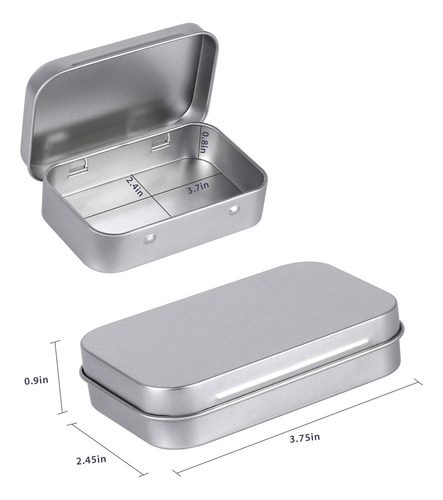 Latas Rectangulares Metálicas Con Bisagras - Kit De Almacena