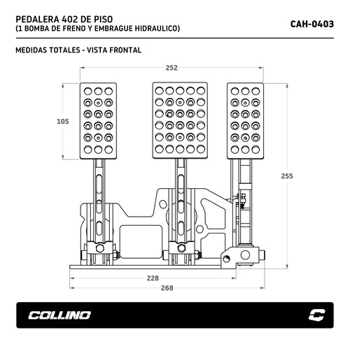 Imagen 5 de 8 de Pedalera De Piso 402 Collino 1 Bomba De Freno + 1 De Emb.
