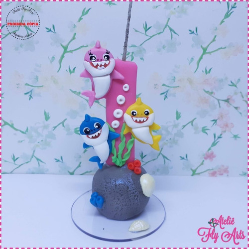 Velas Decoradas Personalizado Biscuit Tubarão, Peixe