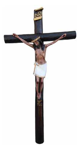 Cristo En Cruz De Madera, Crucifijo De Pared De 110 Cm