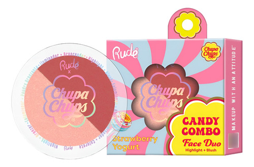 Face Duo Rubor+iluminador Rude Strawberry Yogurt