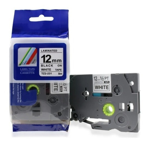 Imagem 1 de 5 de Fita Compatível Tze 231 Branca 12mm Brother Pt-h110 Pt-h105