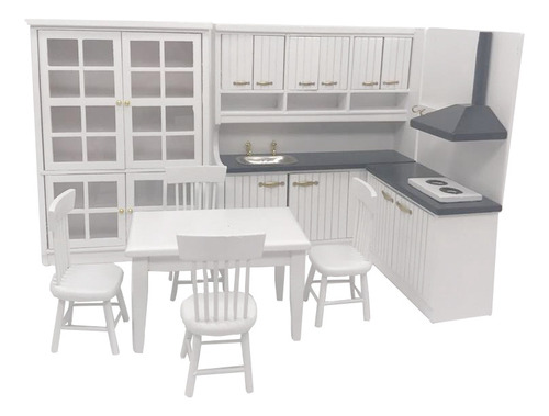 Mueble De Cocina Blanco 1/12 Dollhouse Modern Sense Furnitur