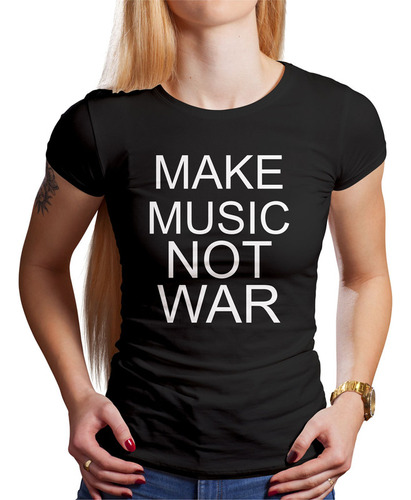 Polo Dama Make Music Not War (d1056 Boleto.store)