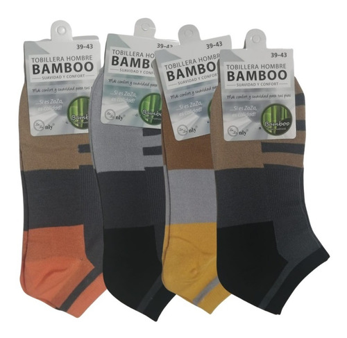 12 Pares Tobillera Bambu Suavidad Y Confort 39 Al 43