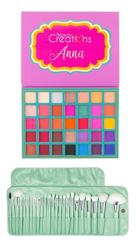 Pack Paleta De Sombra Princesas + Set 24 Brochas Lime Party