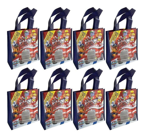 Imagen 1 de 1 de Bolsas De Fiesta Reutilizables Paw Patrol (paquete De 8)