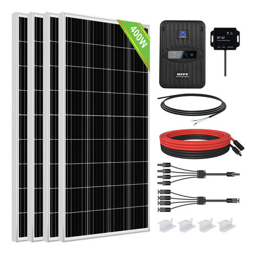 Kit De Panel Solar De 400w 12v Con Controlador Mppt Y Módulo