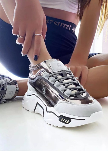 Zapatilla Sneakers Mujer Gummi Electro Peltre
