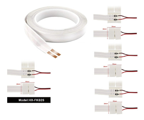Imagem 1 de 7 de Kit 7mts Fita Elétrica 2 Vias 10a + 8 Conectores Conecta