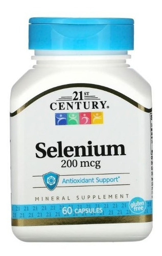 Selenio Selenium 200 Mcg 60 Capsulas Anticancerigeno Century Sabor Neutro