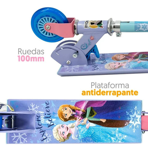 Apache Scooter Frozen Apache Plegable 100mm Color Azul/rosa