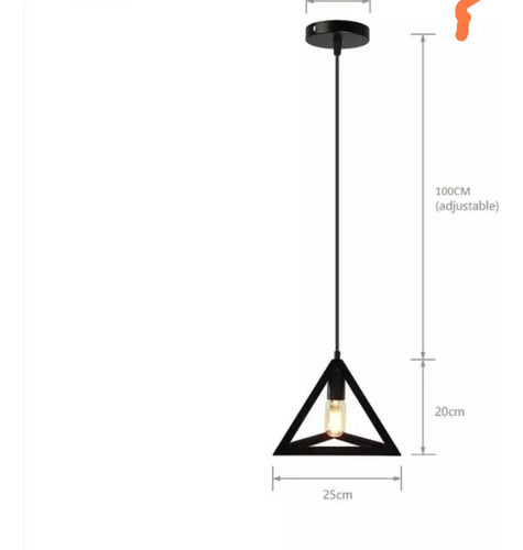 Lámpara Triangulo Vintage Kh-813 Minimalista 2 Piezas