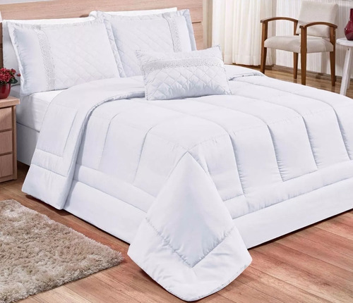 Edredom Oliveira Queen Casa Laura Enxovais Branco Conjunto Roupa De Cama Box 4 Peças Elegante Premium