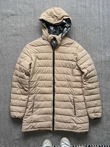 Campera Térmica Dama Beige Talle L Larga Acolchonado Nueva