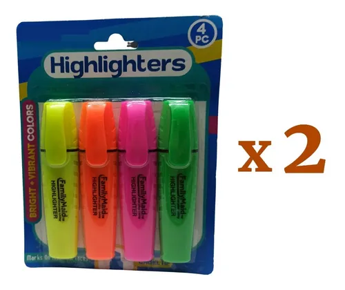 comprar Set Marcadores Resaltadores  Fluorescentes Jumbo 4 Unidades