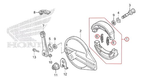 Zapata Freno Trasera Orig Honda Xr250 Tornado Cbx250 Twister