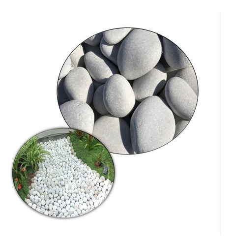 Piedra Blanca Decorativa Canto Rodado Para Jardin Terrazas