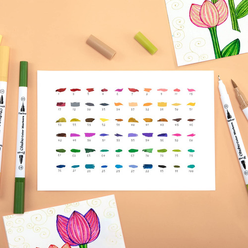 Conjunto De Marcadores De Linha Dupla P Ohuhu Art Markers
