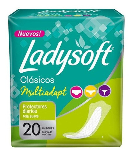 Ladysoft Protector Diario Clásico Multiadapt Sin Alas 20u